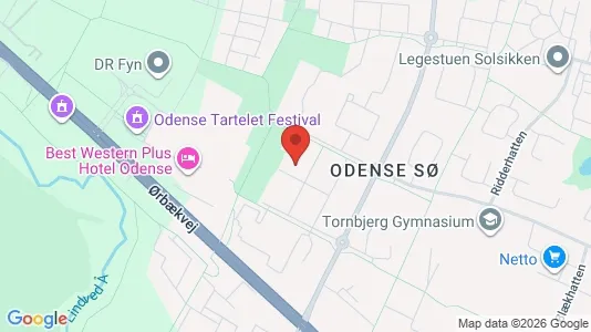 Erhvervslokaler til leje i Odense SØ - kort over placeringen