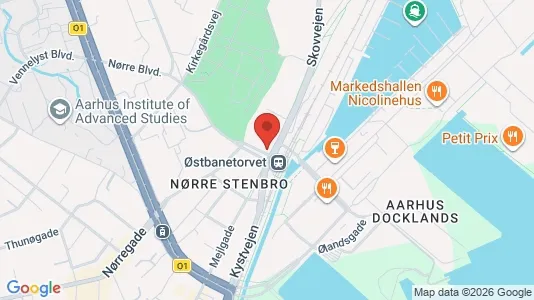 Erhvervslokaler til leje i Århus C - kort over placeringen