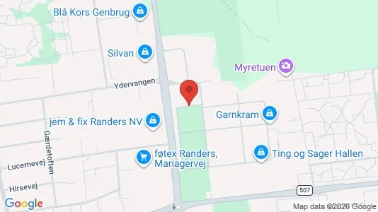 Erhvervslokaler til leje i Randers NØ - kort over placeringen