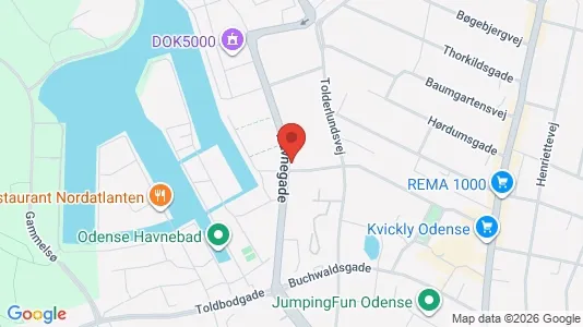 Erhvervslokaler til leje i Odense C - kort over placeringen