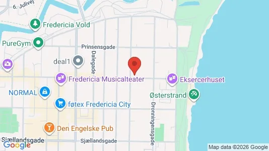 Erhvervslokaler til leje i Fredericia - kort over placeringen
