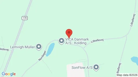 Erhvervslokaler til leje i Kolding - kort over placeringen