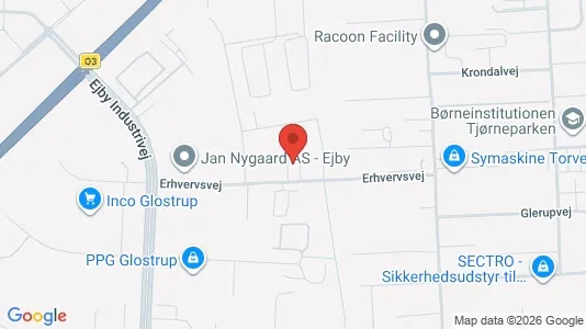 Erhvervslokaler til leje i Glostrup - kort over placeringen