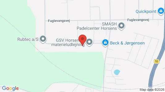 Erhvervslokaler til leje i Horsens - kort over placeringen