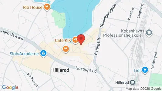 Erhvervslokaler til leje i Hillerød - kort over placeringen