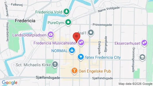 Erhvervslokaler til leje i Fredericia - kort over placeringen