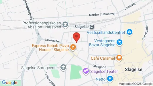Erhvervslokaler til leje i Slagelse - kort over placeringen