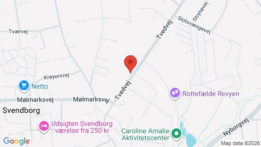 Erhvervslokaler til leje i Svendborg - kort over placeringen