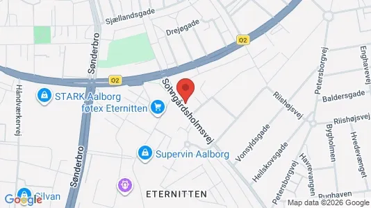 Erhvervslokaler til leje i Aalborg Centrum - kort over placeringen