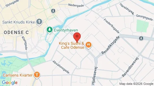 Erhvervslokaler til leje i Odense C - kort over placeringen