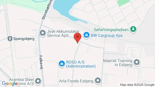 Erhvervslokaler til leje i Esbjerg Ø - kort over placeringen