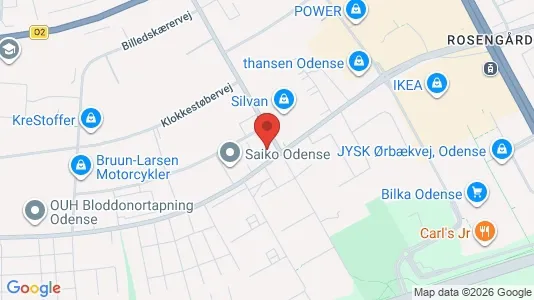 Erhvervslokaler til leje i Odense M - kort over placeringen
