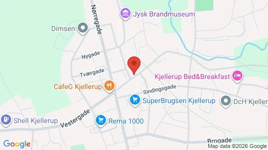 Erhvervslokaler til leje i Kjellerup - kort over placeringen