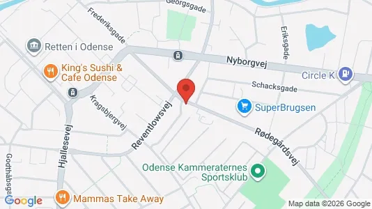 Erhvervslokaler til leje i Odense C - kort over placeringen
