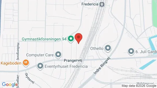 Erhvervslokaler til leje i Fredericia - kort over placeringen