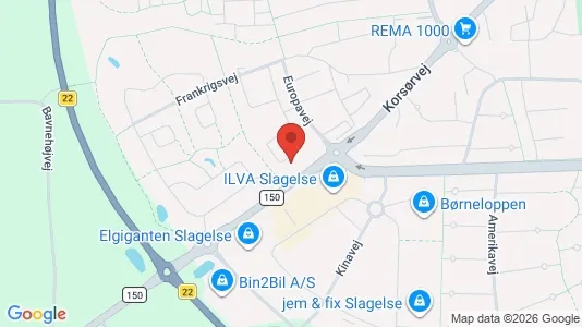 Erhvervslokaler til leje i Slagelse - kort over placeringen