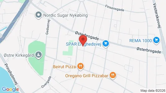 Erhvervslokaler til leje i Nykøbing Falster - kort over placeringen