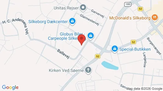 Erhvervslokaler til leje i Silkeborg - kort over placeringen