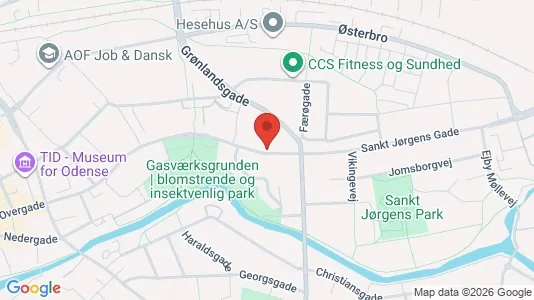 Erhvervslokaler til leje i Odense C - kort over placeringen