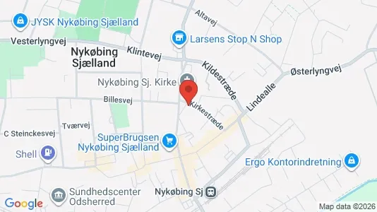 Erhvervslokaler til leje i Nykøbing Sjælland - kort over placeringen