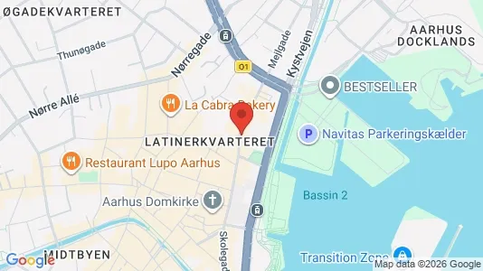 Erhvervslokaler til leje i Århus C - kort over placeringen