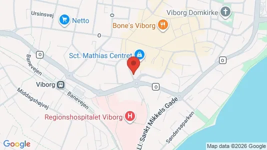 Erhvervslokaler til leje i Viborg - kort over placeringen