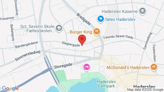 Erhvervslokaler til leje i Haderslev - kort over placeringen