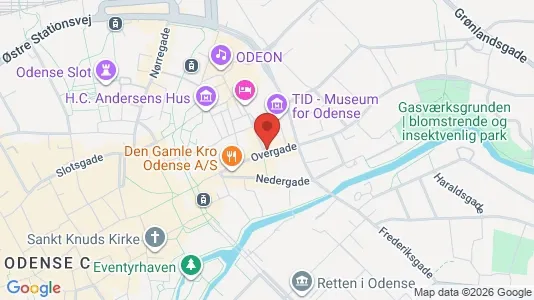 Erhvervslokaler til leje i Odense C - kort over placeringen