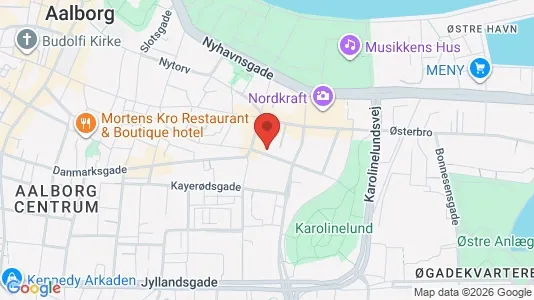 Erhvervslokaler til leje i Aalborg Centrum - kort over placeringen