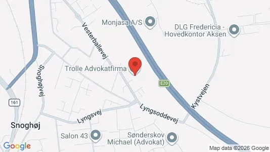 Erhvervslokaler til leje i Fredericia - kort over placeringen