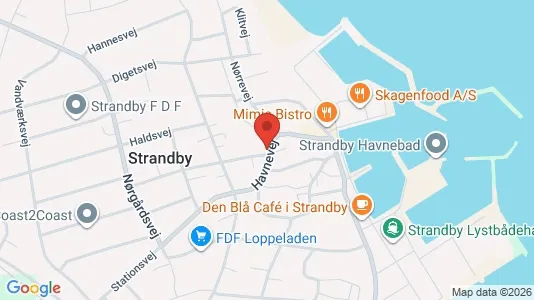 Erhvervslokaler til leje i Strandby - kort over placeringen