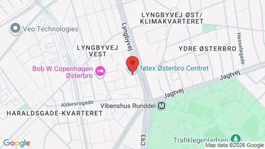 Erhvervslokaler til leje i Østerbro - kort over placeringen