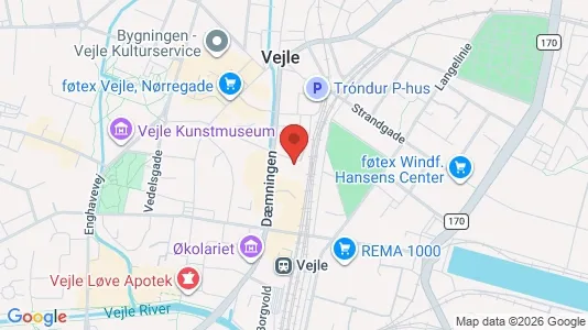 Erhvervslokaler til leje i Vejle Centrum - Foto fra Google Street View