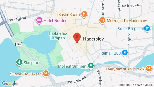Erhvervslokaler til leje i Haderslev - kort over placeringen
