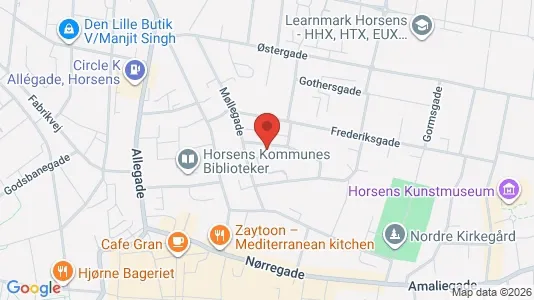 Erhvervslokaler til leje i Horsens - kort over placeringen
