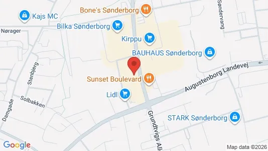 Erhvervslokaler til leje i Sønderborg - kort over placeringen