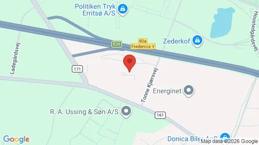 Erhvervslokaler til leje i Fredericia - kort over placeringen