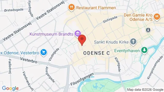 Erhvervslokaler til leje i Odense C - kort over placeringen