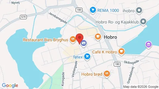 Erhvervslokaler til leje i Hobro - kort over placeringen