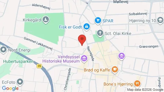 Erhvervslokaler til leje i Hjørring - kort over placeringen