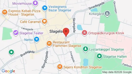 Erhvervslokaler til leje i Slagelse - kort over placeringen