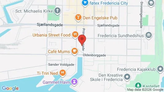 Erhvervslokaler til leje i Fredericia - kort over placeringen