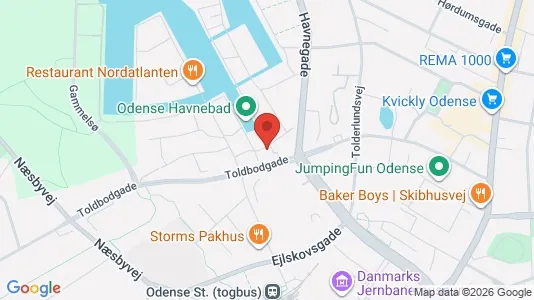 Erhvervslokaler til leje i Odense C - kort over placeringen