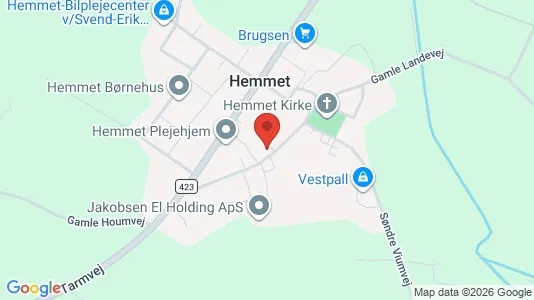 Erhvervslokaler til leje i Hemmet - kort over placeringen