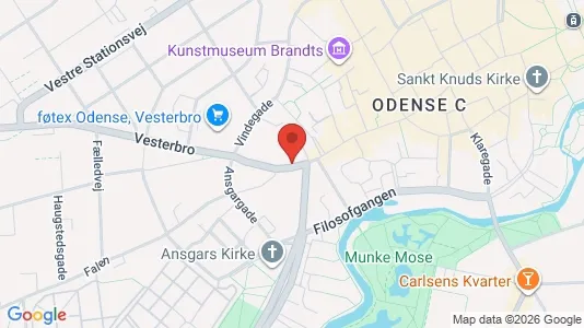Erhvervslokaler til leje i Odense C - kort over placeringen