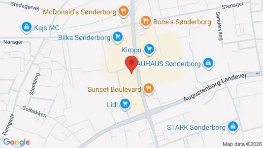 Erhvervslokaler til leje i Sønderborg - kort over placeringen