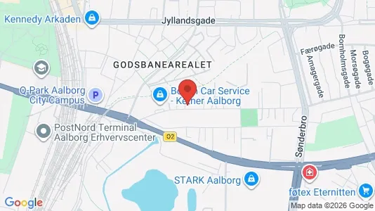 Erhvervslokaler til leje i Aalborg Centrum - kort over placeringen