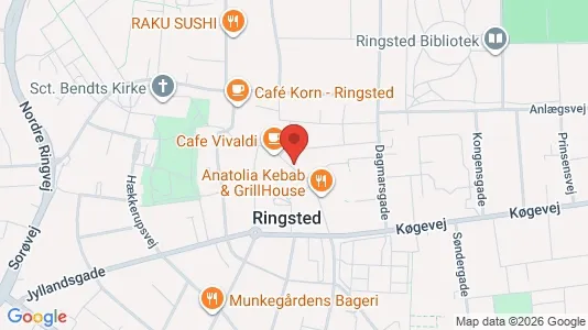 Erhvervslokaler til leje i Ringsted - kort over placeringen