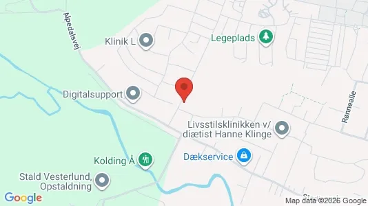 Erhvervslokaler til leje i Kolding - kort over placeringen