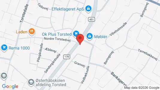 Erhvervslokaler til leje i Horsens - kort over placeringen